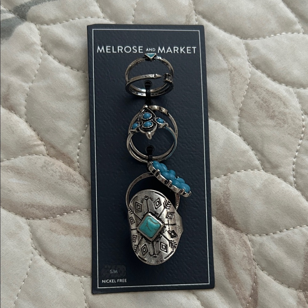 Melrose and Market Silver Rings with Blue Accents